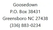 Goosedown Web Development's address